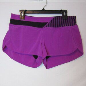 Lululemon Purple Speed Shorts Women's 8 Athletic Gym Workout Pocket